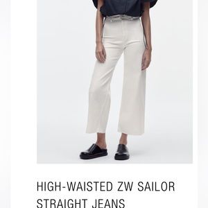ZARA NWT HIGH-WAISTED ZW SAILOR STRAIGHT JEANS